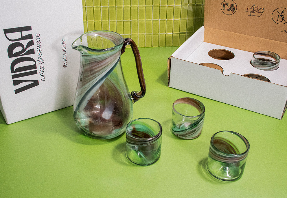 Paquete. Jarra Cocol + vasos 8 oz
